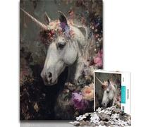 1000 Pieces Jigsaw Puzzle for Adults& Teens Unicorn Flowers Teenager Jigsaw,Suitable for Desktop Decoration for And Age 14 (size 38x26cm)