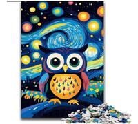 1000 Pieces Jigsaw Puzzle For Adults Teens Van Gogh Night Sky Owl, for 14+ Challenging Game As A Gift for The Whole Family And Friends (Size50x75cm)
