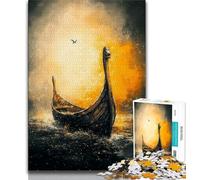 1000 Pieces Jigsaw Puzzle for Adults& Teens Viking Drakkar Boat Puzzles for Adults,for Challenging Toy Game And Family Play (size 38x26cm)