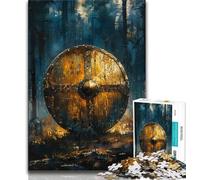 1000 Pieces Jigsaw Puzzle For Adults Teens Viking Knight Shield,Help The Brain Exercise Addictive Toys to Cultivate Patience Wall Decoration (38x26cm)