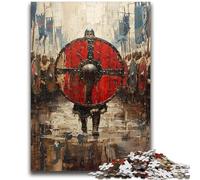1000 Pieces Jigsaw Puzzle For Adults Teens Viking Knight Shield Puzzles for Adults,Relax Games Is Ideal As A Gift for The Whole Family (38x26cm)