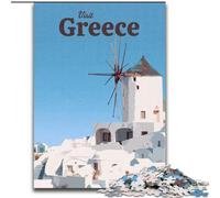 1000 Pieces Jigsaw Puzzle for Adults& Teens Visit Greece Decompressing Intellectual Educational Toy Secret Santa Gifts (26x38cm) 1000pcs