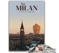 1000 Pieces Jigsaw Puzzle for Adults& Teens Visit Milan Adult Jigsaw,Stress Reliever Difficult Challenge Secret Santa Gifts (26x38cm)