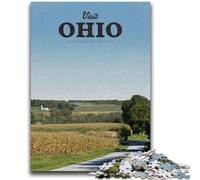 1000 Pieces Jigsaw Puzzle for Adults& Teens Visit Ohio Adult Puzzles,Family Game Stress Reliever Difficult Challenge Suitable for Couples (50x75cm)