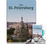 1000 Pieces Jigsaw Puzzle for Adults& Teens Visit St Petersburg,Educational Games Home Decoration Educational Game for Birthday,Chrismas (38x26cm)