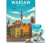 1000 Pieces Jigsaw Puzzle For Adults Teens Warsaw Poland Travel Art,Help The Brain Exercise Addictive Toys to Cultivate Patience Wall Decoration (38x26cm)