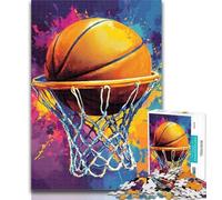 1000 Pieces Jigsaw Puzzle For Adults Teens Watercolor Basketball Teenager Puzzles,Educational Toy Funny Family Games Unique Home Decor 26x38cm