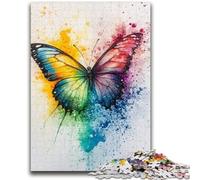 1000 Pieces Jigsaw Puzzle for Adults& Teens Watercolor Butterfly 1000 Pieces for Adults,Wishlist with Santa Claus for And Age 14 (38x26cm)
