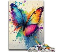 1000 Pieces Jigsaw Puzzle For Adults Teens Watercolor Butterfly Puzzles for Adults,Educational Toy Funny Family Games Unique Home Decor (50x75cm)