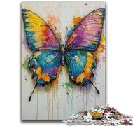 1000 Pieces Jigsaw Puzzle for Adults& Teens Watercolor Butterfly Puzzles for Teenagers,Vibrant And Unique Design Relaxing & Challenging Puzzle Experience (38x26cm)