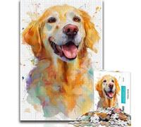 1000 Pieces Jigsaw Puzzle For Adults Teens Watercolor Golden Retriever Jigsaw,Challenging Game Toys Wall Decoration Unique Birthday And Xmas Gifts (size 38x26cm)