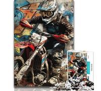 1000 Pieces Jigsaw Puzzle for Adults& Teens Watercolor Motorcycle,Challenging To Complete But Fun And Humorous Unique Birthday And Gifts (38x26cm)