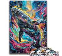 1000 Pieces Jigsaw Puzzle For Adults Teens Watercolor Whale for Age 14 Years And over Beautiful Design GameBeautiful Design Game Great Gift 26x38cm