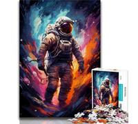 1000 Pieces Jigsaw Puzzle for Adults& Teens Watercolour Astronaut Teenager Jigsaw,Suitable for Desktop Decoration for And Age 14 (size 38x26cm)