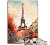 1000 Pieces Jigsaw Puzzle for Adults& Teens Watercolour Eiffel Tower Adult Jigsaw,Educational Toys & Games for Adults And Teenagers (38x26cm)