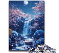 1000 Pieces Jigsaw Puzzle for Adults& Teens Waterfall Close to Moon Teenager Puzzles,Learning Educational Toys Family Games Unique Birthday And Gifts (38x26cm)