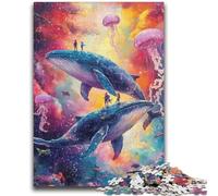 1000 Pieces Jigsaw Puzzle for Adults& Teens Whale Jellyfish 1000 Piece Puzzle,with Matching Poster And Trivia Sheet for Ages 14+ (50x75cm)
