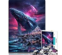 1000 Pieces Jigsaw Puzzle For Adults Teens Whale on The Castle Jigsaw,Learning Educational Toys Family Games Gifts for Friends And Family 26x38cm