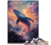 1000 Pieces Jigsaw Puzzle For Adults Teens Whales at Sunset Challenging To Complete But Fun And Humorous Unique Home Decor And Gifts 50x75cm