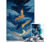 1000 Pieces Jigsaw Puzzle for Adults& Teens Whales in The Clouds Teenager Puzzles,Educational Games Home Decoration Suitable for Desktop Decoration (size 38x26cm)
