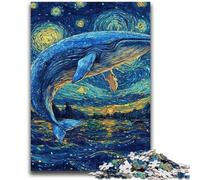 1000 Pieces Jigsaw Puzzle For Adults Teens Whales in The Night Sky Challenging To Complete But Fun And Humorous Educational Game for Birthday 26x38cm