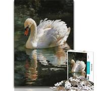 1000 Pieces Jigsaw Puzzle For Adults Teens White Swan,Decompressing Intellectual Educational Toy Is Ideal As Gifts for The Whole Family (75x50cm)