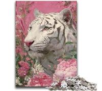 1000 Pieces Jigsaw Puzzle For Adults Teens White Tiger Help The Brain Exercise Addictive Toys to Cultivate Patience Artists Collection, Fine Art 50x75cm