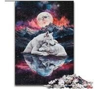 1000 Pieces Jigsaw Puzzle for Adults& Teens White Wolf, for Age 14 Years And over Home Decor As A Gift for The Whole Family And Friends (Size 50x75cm)