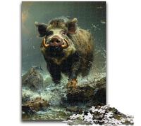 1000 Pieces Jigsaw Puzzle For Adults Teens Wild Boar Challenging To Complete But Fun And Humorous Educational Game for Birthday 50x75cm
