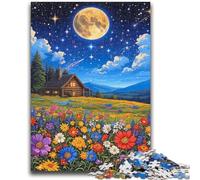 1000 Pieces Jigsaw Puzzle for Adults& Teens Wild Flowers Under The Night Sky 1000 Pieces for Adults,Challenging Game Toys Wall Decoration Unique Birthday And Xmas Gifts (38x26cm)