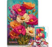 1000 Pieces Jigsaw Puzzle For Adults Teens Wildflower Summer Puzzles for Teenagers,Decompressing Intellectual Educational Toy Perfect Decoration 38x26cm