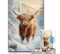 1000 Pieces Jigsaw Puzzle For Adults Teens Winter Yak Adult Jigsaw,Challenging Game Toys Wall Decoration Unique Birthday And Xmas Gifts 26x38cm