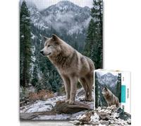 1000 Pieces Jigsaw Puzzle for Adults& Teens Wolf in The Snow,Challenging To Complete But Fun And Humorous Birthday Present,Gifts,Wall Art 38x26cm