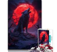 1000 Pieces Jigsaw Puzzle for Adults& Teens Wolf Under The Blood Moon,Challenging Game Toys for Is Ideal As A Gift for The Whole Family (38x26cm)