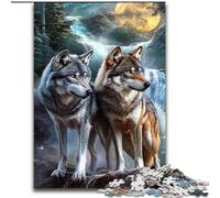 1000 Pieces Jigsaw Puzzle For Adults Teens Wolf Under The Moon, for 14+ Challenging Game As A Gift for The Whole Family And Friends (Size 26x38cm)