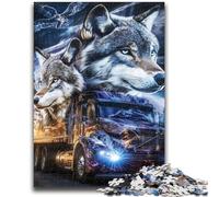 1000 Pieces Jigsaw Puzzle For Adults Teens Wolf Under The Moon for Age 14+ Challenging To Complete But Fun And Humorous Great Gifts And Toys 38x26cm