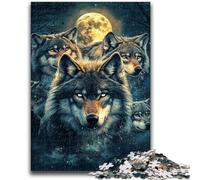1000 Pieces Jigsaw Puzzle for Adults& Teens Wolf Under The Moon Learning Educational Toys Family Games Gifts for Friends And Family 38x26cm