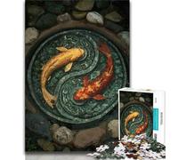1000 Pieces Jigsaw Puzzle for Adults& Teens Yin Yang Koi,Challenging Game Toys for Is Ideal As A Gift for The Whole Family (38x26cm)