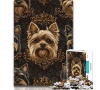 1000 Pieces Jigsaw Puzzle for Adults& Teens Yorkshire Terrier Collage,Learning Educational Toys Family Games Suitable for Desktop Decoration (38x26cm)