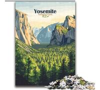 1000 Pieces Jigsaw Puzzle for Adults& Teens Yosemite National Park Poster Decompressing Intellectual Educational Toy Secret Santa Gifts (38x52cm) 1000pcs