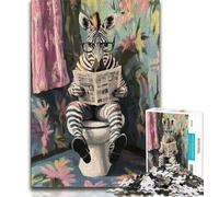 1000 Pieces Jigsaw Puzzle For Adults Teens Zebra on The Toilet Adult Jigsaw,Challenging Game for The Whole for Women, Gifts for Men (size 38x26cm)