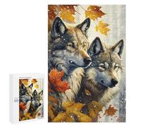 1000 Pieces Jigsaw Puzzle for Adults - The Maple Snow Wolf Funny Puzzles Educational Games Gift for Birthday Christmas Halloween 26 * 38cm