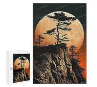 1000 Pieces Jigsaw Puzzle for Adults - Tree On The Cliff Puzzles - Full Moon Landscapes Funny Puzzle - Unique Brain Teaser, for Puzzle Enthusiasts 26 * 38cm