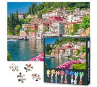1000 Pieces Jigsaw Puzzle for Adults, Varenna Village Jigsaw Puzzles, Lombard Village of Lovers on Lake Como Puzzles Educational Fun Games or Toys for Elders Friends, Puzzle for Adults 20X27 INCH