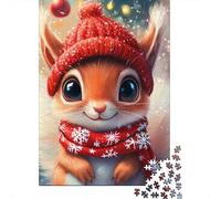 1000 Pieces Jigsaw Puzzle for Teenagers Christmas Squirrel Jigsaw Puzzles Aldults Puzzle Wooden Jigsaws Decompression Game Toy Puzzles 1000pcs (75x50cm)