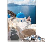 1000 Pieces Jigsaw Puzzle for Teenagers Iconic Santorini Greece Jigsaw Puzzles Aldults Puzzle Paper Jigsaws Decompression Game Toy Puzzles 38x26cm/1000pcs