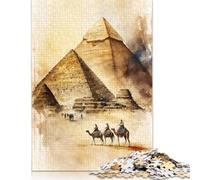 1000 Pieces Jigsaw Puzzle for Teenagers Majestic Giza Pyramids Jigsaw Puzzles Aldults Puzzle Paper Jigsaws Decompression Game Toy Puzzles 38x26cm/1000pcs