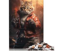 1000 Pieces Jigsaw Puzzle for Teenagers Mma Kung Fu Cat Jigsaw Puzzles Aldults Puzzle Wooden Jigsaws Decompression Game Toy Puzzles 1000pcs (75x50cm)