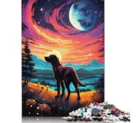 1000 Pieces Jigsaw Puzzle for Teenagers Starlit Sentinels Dog Jigsaw Puzzles Aldults Puzzle Paper Jigsaws Decompression Game Toy Puzzles 38x26cm/1000pcs