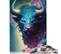 1000 Pieces Jigsaw Puzzle for Teenagers The BLUE ANGRY BULL Jigsaw Puzzles Aldults Puzzle Wooden Jigsaws Decompression Game Toy Puzzles 1000pcs (75x50cm)
